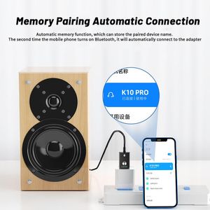 Anslutningar 4 i 1 USB Bluetooth 5.1 Audio Adapter Musikmottagare Sändare Dongle med Mic 3,5mm Aux Jack PC TV Wireless Headphone