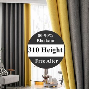 Sheer Curtains 310cm Height Curtain for Living Room Modern Grey Bedroom 80 90 Light Shading Blackout Drapes Kitchen l230701