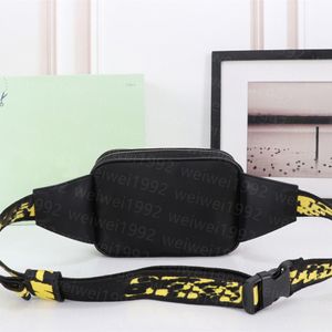 23 marka mini mężczyźni Off Yellow Canvas Belt Wysoka biała torba na ramię w torbie w pasie Work Multi -Curs Back Ramię