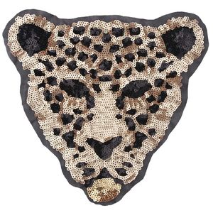 Novo desenho animado grande animal lantejoulas leopardo tigre bordado remendo de pano Costurar acessórios de roupas decoração316u