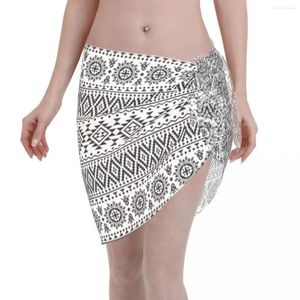 Roupa de banho feminina Sexy Estilo étnico Feminino Kaftan Sarong Saia para praia Saia Biquíni Cobertura Saias curtas