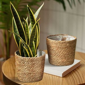 Planters Pots Garden Plant Storage Basket Rope Woven Indoor Outdoor Flower Pot Holder Plant Flower Pots Home Decor 22*21*15cm R230614