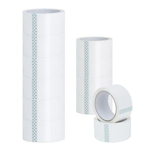 12 Rolls White Color Carton Sealing Packaging Packing Tape 2.2 Mil 2" x 75 Yards