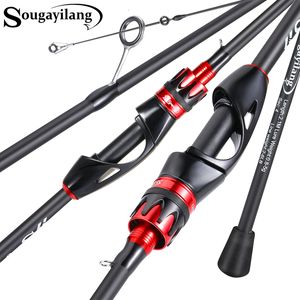 Boat Fishing Rods Sougayilang Fishing Rod 4 Section 2.1m UltraLight Carbon Fiber Pike Spinning and Casting Rod for Fishing with EVA Handle Pesca 230703