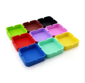 Silicone Ashtray Mini Portable Shatterproof Eco-Friendly Square Ashtray 9 Colors Home Coffee Shop Bar Hotel Men Ashtray Craft Gift JL1423