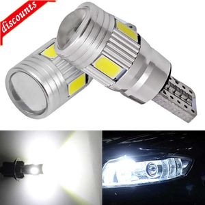 Nowy 2x samochód 5W5 żarówka LED T10 W5W LED sygnał świetlny Canbus 12V 6000K Auto Claerance Wedge boczne światła cofania 5630 6SMD niebieski bez błędu