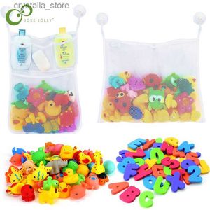 Brinquedos para banho de bebê, espuma educacional, letras para banho de bebê, números e animais, brinquedo perfeito com rede de armazenamento para brinquedos aquáticos L230518