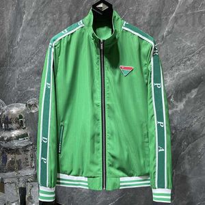 Men's Jackets designer Mens P letter jackets Triangle Badge baseball collar Jacket Coat casual everything goes with it colour green U1CC