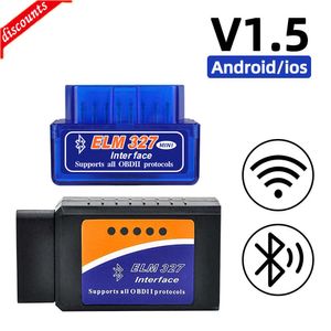 New Obd2 Car Scanner Mini ELM327 Диагностический адаптер тестер беспроводной Wi -Fi Bluetooth Car Diagnostic Code Reader для Android iOS iOS