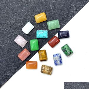 Stone Natural Crystal Semi-ädelpärlor Rec Face Cabs som skär sju Chakras smycken Tillbehörsleverans Dhzjt