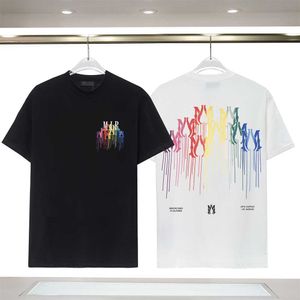 Мужские футболки модные буквы Drip Collage Print Tshirts Мужские женские дизайнерские футболки для уличной одежды Лето с коротким рукавом S-xxxls18o
