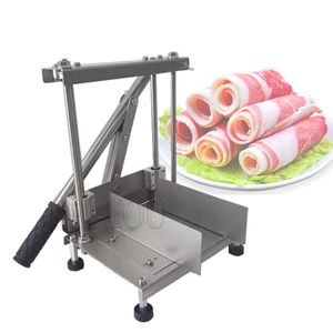 Hushållshandbok Lamb Beef Slicer Meat Cutting Machine Vegetabiliska Mutton Rolls Cutter Slicing Maker Tjocklek Justerbar