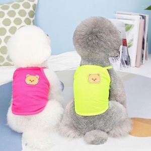 Vestuário para cães Urso Padrão Roupas Bordados Pulôver Moletons Suspensório Colete Para Cães Pequenos York Azul Amarelo Vermelho Filhote De Cachorro Gato Camisola