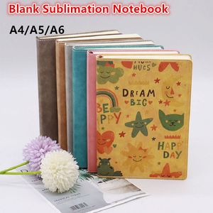 Blank Sublimation Notebook A4/A5/A6 Sublimation PU-Leather Cover Soft Surface Notebook Hot transfer Printing Blank consumables Coloful Cover for Subliation DIY