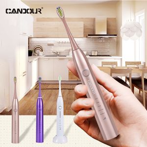 Diş Fırını Candor CD5168 Sonik Elektrikli Diş Fırçası Şarj Edilebilir 16 Değiştirme fırça kafası bir tane satın alın bir ücretsiz sonik diş fırçası 15 mod 230701