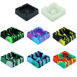 Colorful Silicone Smoking Multifunctional Ashtray Tip Straw Desktop Herb Tobacco Cigarette Tips Dabber Support Portable Container Cigar Holder Bracket Ashtrays