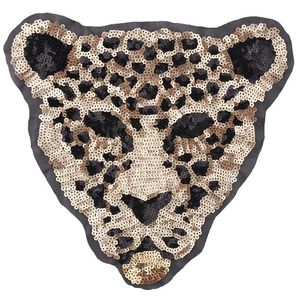 Novo desenho animado grande animal lantejoulas leopardo tigre bordado remendo de pano Costurar acessórios de roupas decoração310J