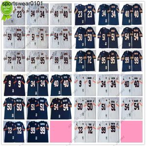 Football Jerseys Ncaa Football Retro Vintage 34 Walter Payton Jersey Mens Blue Cheap 9 Jim Ahon 23 Devin Hester 40 Gale Sayers 50 Mike