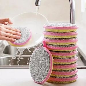 Dual-Sided Dishwashing Sponge for Pots and Pans - Household Kitchen Cleaning Tool, Non-Scratch Scrubber, Reusable