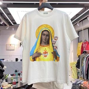 T-shirts masculinas Holy Mother estampado casual t-shirt de gola redonda manga curta homem 230701