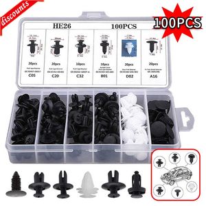 New 100pcs Auto Fastener Clip Car Fender Push Retainer Pin Rivet Bumper for Door Trim Panel Retainer Box Package