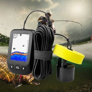 Fish Finder Fish Finder Upgraded Xf02-C Wired Sonar Sounder Portable 9M Cable Echo Sounder Alarm 0.6-100M Depth Fishfinder Transducer Sensor HKD230703