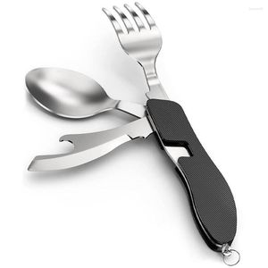 Dinnerware Sets Foldable Tableware Knife Spoon Fork Camping Combination Outdoor Portable Multifunctional