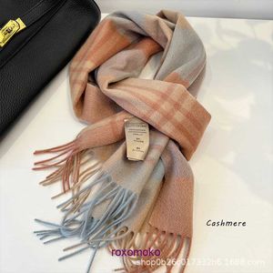 Designer Original Bur Home Vinterhalsdukar på rea Rosa Li Rose Cashmere Pure Scarf Japansk klassisk engelsk rutig hals för kvinnor Tjock