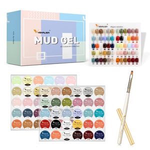 Unhas postiças 30 cores Venalisa Mud Painting Gel Set para Nail Art Design 5ml UV LED Imersão Verniz polonês de longa duração 230703