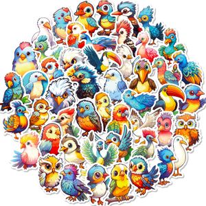 50pcs-Pack Cartoon Kuşlar Çıkartmalar Bagaj Su Şişesi Dizüstü Bilgisayar Planlayıcısı Scrapbooking Telefon Mac Gardırop Kapı Duvar Çıkartmaları