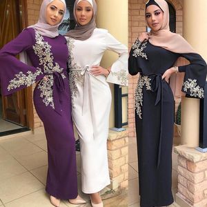 Elegant Muslim Embroidery Abaya Full Dress Vestidos Cardigan Kimono Loose Long Robe Gowns Jubah Middle East Eid Ramadan Islamic288R