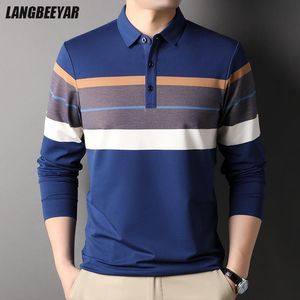 Men S Polos toppklass Fashion Striped Designer Luxury Clothes for Men Brand Polo Shirt Casual Regular Fit Long Sleeve Tops Clothing 230703