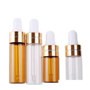 Packing Bottles L 5Ml Transparent Brown Glass Plastic Dropper Bottle Portable Essential Oil Per Sample Test Drop Delivery Office Sch Dhrjm