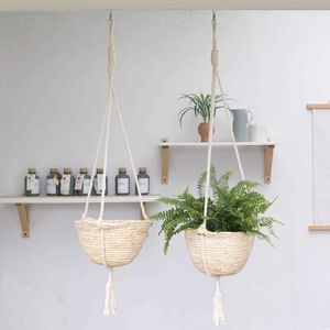 Planters Pots Garden Planter Plant Storage Basket Grass Baskets Planter Indoor Outdoor Flower Pot Holder Plant Hangers R230614