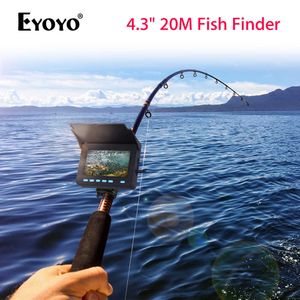 Fish Finder Eyoyo 4,3 tum undervattens nattseende videofiskekamera 1000TVL 20M Kabel 8 LED-ljus Visual Fish Finder Pesca Ice Fishing HKD230703