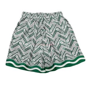 Casa Designer Curto Moda Roupa Casual Calção de Praia Casablanca 22ss Sombra Verde Abacaxi Bullet Screen Gradiente Masculino Feminino Casal Short Havaiano Capris