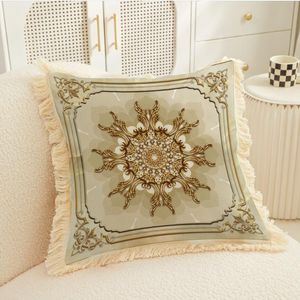 European Luxury ins Flower pillowcase maple leaves dandelion plant pattern pillow cases Digital printed imitated silk fabric cusion cover