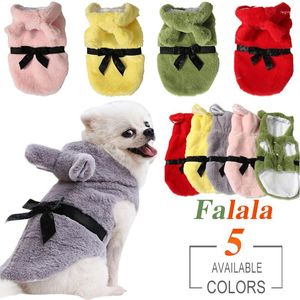 Dog Apparel Warm Fleece Clothes Soft Puppy Kitten Pajamas Chihuahua Sweater Solid Color Pullover For Pet Dogs Cats Fashion Clothing