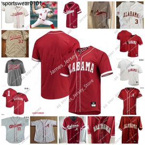 College Baseball Wears Ncaa Alabama Crimson Tide Ed Baseball Jersey 9 Casey Cobb 40 Brock Guffey 1 Will Hodo 2 Jimmy Thies 3 Dominic