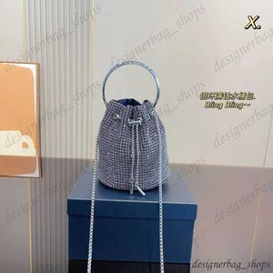 Borsa firmata Borsa a tracolla con strass, borsa tote glitterata, abbellimento con strass Borsa a secchiello con strass da donna Abbellimento anello tote argento Borsa a mano 230425