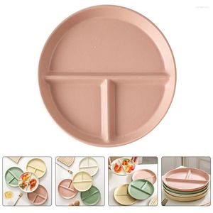 Yemek takımı setleri tabaklar çocuklar üç bölme servis konteyner bölücüler aldult 20.5x20.5x2.5cm restoran bölünmüş pembe seramik çocuk