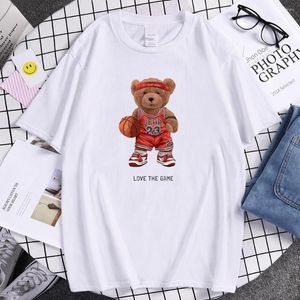 Мужские рубашки Teddy Bear 23 Love The Basketball Game Prints Универсальный бренд мужские футболки хлопковые топ мягкая крутая футболка мужчина