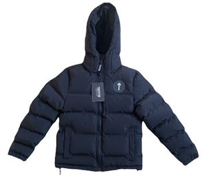 Jaqueta masculina de inverno quente Trapstar London com capuz destacável jaqueta preta bege com letras bordadas Trapstar