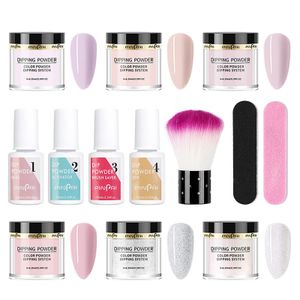 Adesivos Decalques Unhas Pó Starter Kit 6 Cores Dipping Set Kits Dip Coloridos Para Arte Manicure 230703