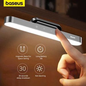 Işıklar Baseus Gece Asma Manyetik LED Masa Postasız Dimleme Masa Lambası Şarj Edilebilir Dolap Işık Yatak Odası Mutfak HKD230704