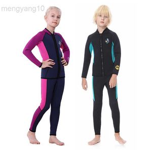 Mute Mute stagne 3mm Muta in neoprene Ragazze Surf Costume da bagno Ragazzi Subacquea Apnea Muta da sub Due pezzi Bambini Scuba Muta Costumi da bagno HKD230704