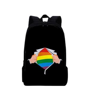 Nuovo zaino 3d Zaini in tessuto LGBT Borsa da viaggio di grande capacità Riduzione del carico e zaino resistente all'usura orgoglio 230522