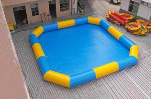 Aufblasbarer Pool-Wasserball-Arena-Türsteher, hochwertiges kommerzielles PVC, 6 x 8 m, Fußball-Walking-Ballbecken, Express-Lieferung, kostenlose Pumpe