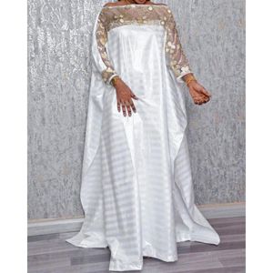 Ethnic Clothing White African Style Dresses For Women 2021 Plus Size Robe Africaine Femme Clothes Abaya Dubai Boubou Kaftan Maxi D247U