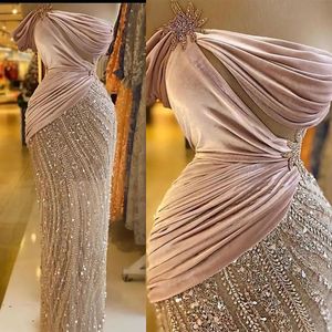 Gorgeous Mermaid Prom Dresses Strapless Off the Shoulder Shining Applicants Cutaway Sides Backless Floor Length Custom Made Plus Size Party Dress Vestido De Noite